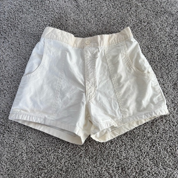 Vintage JJ's of San Francisco Cream Colored 100% Cotton Shorts Size 30 - Picture 1 of 7
